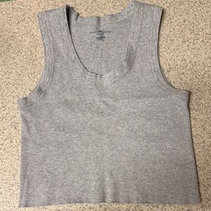 Brandy Melville Light Gray Ribbed Tank Top